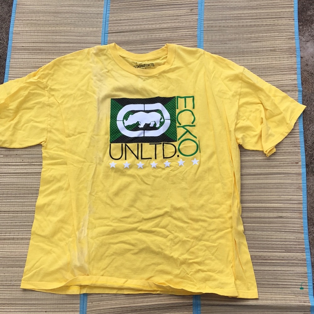 Ecko Unltd Men's Yellow T-Shirt Short Sleeve XXL